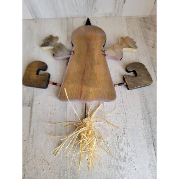 Vintage wooden witch broom hanging Halloween home decor sign unique - Picture 7 of 9